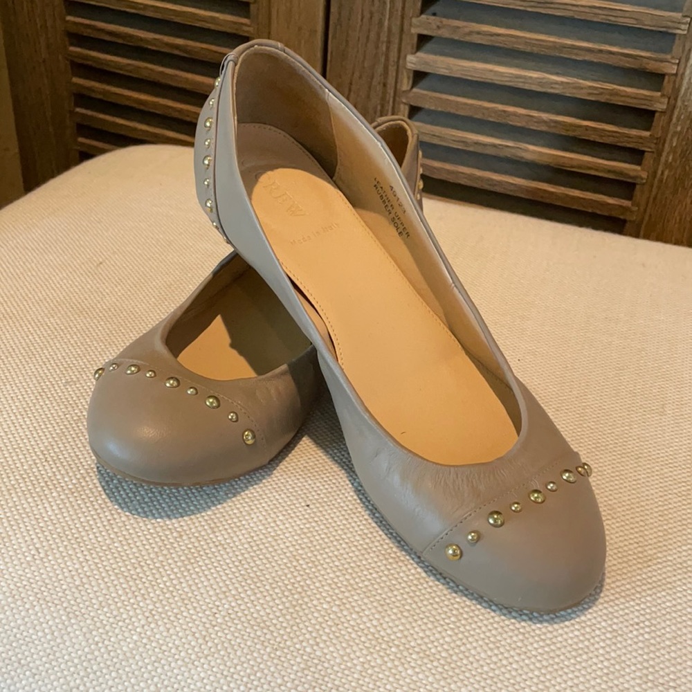 Jcrew flats with gold studs